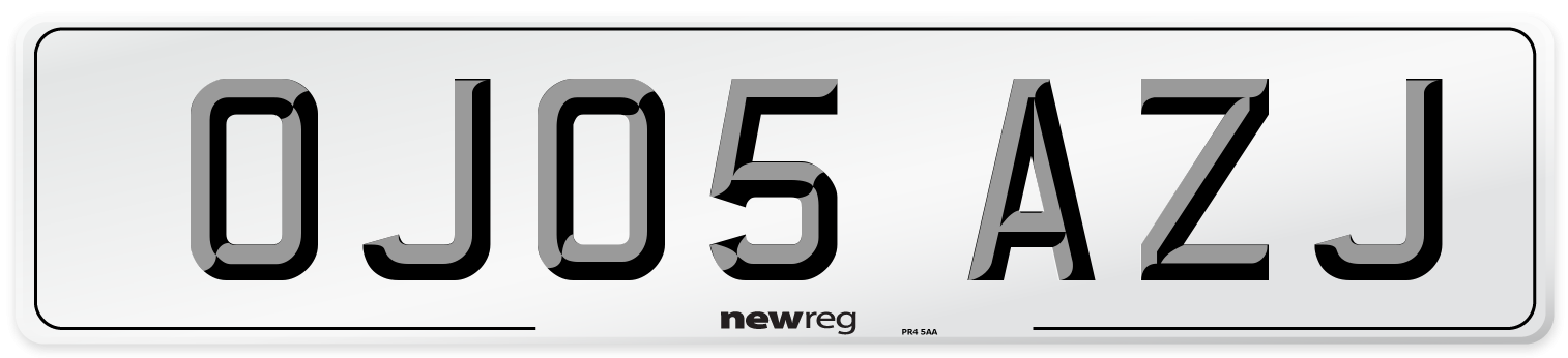 OJ05 AZJ Number Plate from New Reg